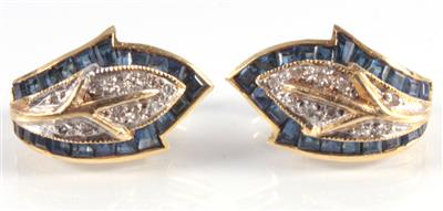 Saphir-Diamant-Ohrstecker - Antiques, art and jewellery