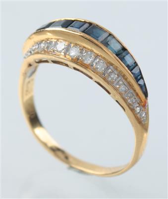 Diamant-Saphirdamenring - Arte, antiquariato e gioielli