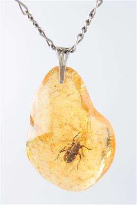 Bernsteinangehänge mit Insekt - Antiques, art and jewellery