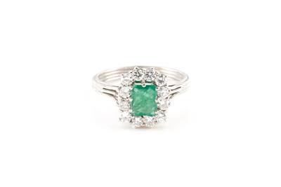 Brillant-Smaragddamenring - Umění, starožitnosti, šperky
