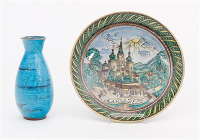 1 Schüssel/Wandzierteller "Mariazell", 1 Vase - Kunst, Antiquitäten und Schmuck
