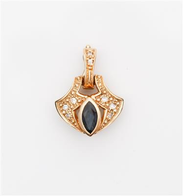 Saphir-Diamantangehänge - Antiques, art and jewellery