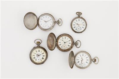5 Taschenuhren um 1900 - Schmuck, Uhren und Silber
