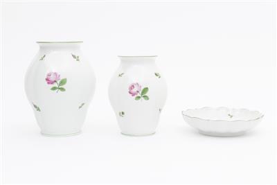 2 verschiedene Vasen, 1 Schale - Arte e antiquariato