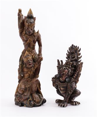 2 indonesische Skulpturen, 20. Jh. - Umění a starožitnosti
