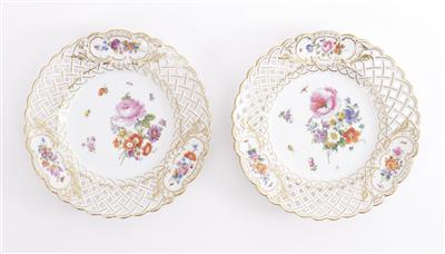 Paar Teller, Porzellanmanufaktur Meißen, 2. Hälfte 19. Jahrhundert - Kunst und Antiquitäten
