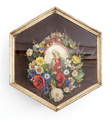 Madonna im Blumenkranz, um 1900 - Umění a starožitnosti