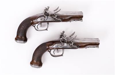 Paar Steinschloss-Doppelpistolen, Jean Nicolas Le Clerc - Antiques and art