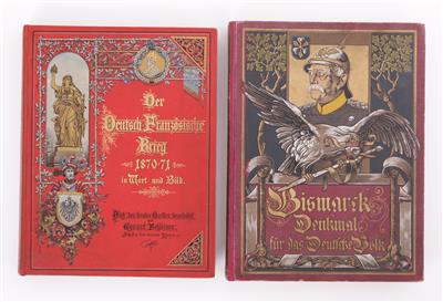 2 Bücher: Bismarck Denkmal für das Deutsche Volk und Der Deutsch-Französische Krieg 1870-71 in Wort und Bild - Antiques and art