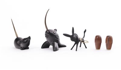 2 Tierfiguren: Maus und Fisch, Anzengruber Keramik, 20. Jahrhundert - Arte e antiquariato