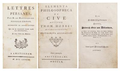 Drei antiquarische Bücher: a) Charles de Montesquieu - Arte e antiquariato