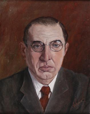 Bildnis Ferdinand Markl (1898-1960), Bürgermeister von Linz-Urfahr 1945-1955 - Dipinti