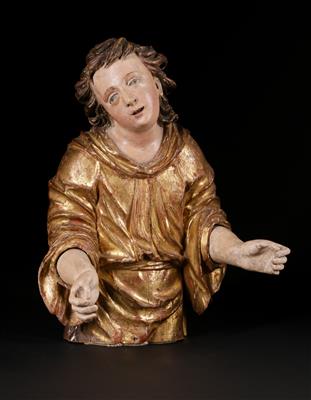 Halbfigur eines Engels, Oberösterreichischer Kulturkreis, 1. Hälfte 17. Jahrhundert - Antiques and art