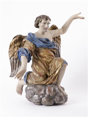 Knieender Engel auf Wolkenbank, Oberösterreichischer Kulturkreis, 18. Jahrhundert - Umění a starožitnosti