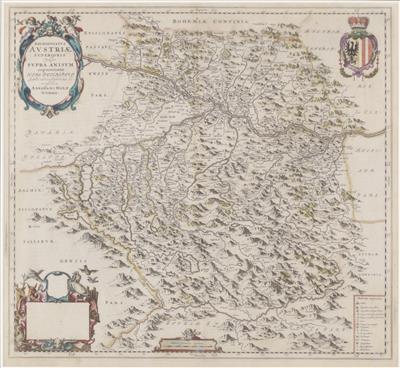 Historische Karte von Oberösterreich, Abraham Holzwurm, Amsterdam um 1667 - Paintings