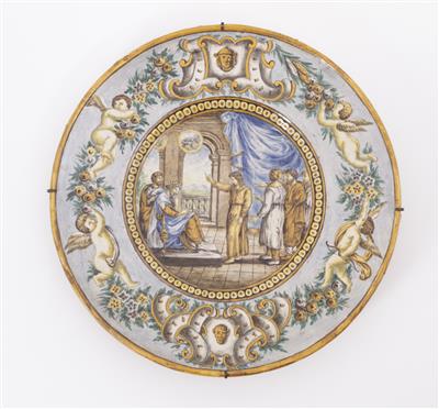 Großer Breitrandteller, wohl Castelli, Italien 19./20. Jahrhundert - Kunst und Antiquitäten
