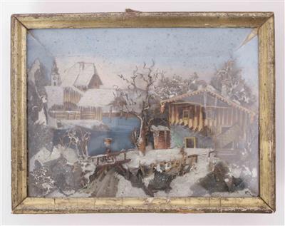Kastenrahmen mit szenischer Winterlandschaft, um 1868 - Kunst und Antiquitäten