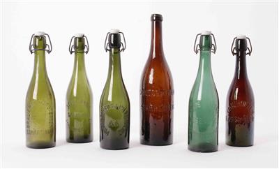 Konvolut von 6 Bierflaschen, um 1900 - Kunst und Antiquitäten