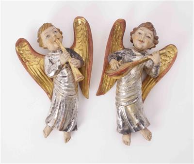 Paar fliegende und musizierende Engel, 20. Jahrhundert - Kunst und Antiquitäten