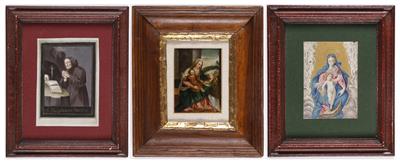 3 Andachtsbilder - Klosterarbeiten, 18. Jahrhundert - Paintings