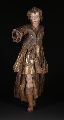 Hl. Michael (?), Österreichischer Kulturkreis, Bildhauerfamilie Zürn naheliegend, 1. Hälfte 17. Jahrhundert - Kunst und Antiquitäten