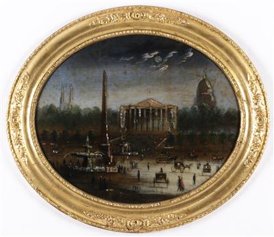 Hinterglasbild "Paris - Place de la Concorde", Ende 19. Jahrhundert - Paintings