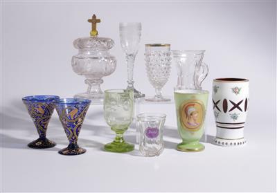 Konvolut von 10 Gläsern, vornehmlich 19. Jahrhundert - Kunst & Antiquitäten
