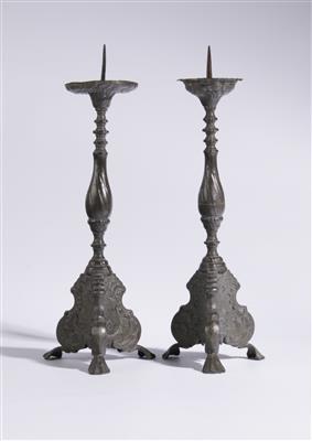 Paar Rokoko Altarleuchter, 18. Jahrhundert - Kunst & Antiquitäten
