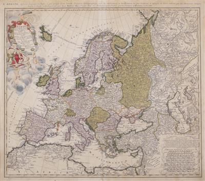 Johann Matthäus Hase, Landkarte von Europa mit Nordafrika und Westrussland, Nürnberg 1743 - Dipinti