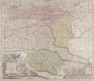 Landkarte der Steiermark, Matthäus Seutter (Augsburg 1678-1757), um 1740 - Bilder
