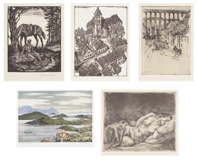 Gesellschaft für Zeitgenössische Graphik - Jahresmappe 1940 mit 5 Graphiken: - Paintings