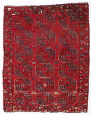 Antiker Ersari Teppich, ca. 180 x 145 cm, Zentralasien, Region Amu Darja, 19. Jahrhundert - Kunst & Antiquitäten