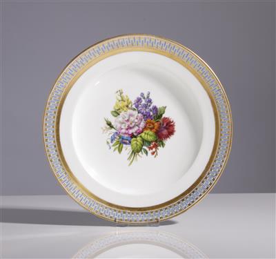 Früher Biedermeier Teller, Kaiserliche Porzellanmanufaktur Wien, um 1815 - Antiques and art