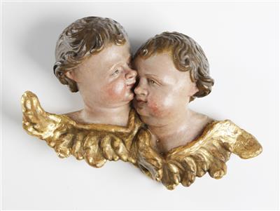 Paar geflügelte Engelsköpfe, 18. Jahrhundert - Arte e antiquariato