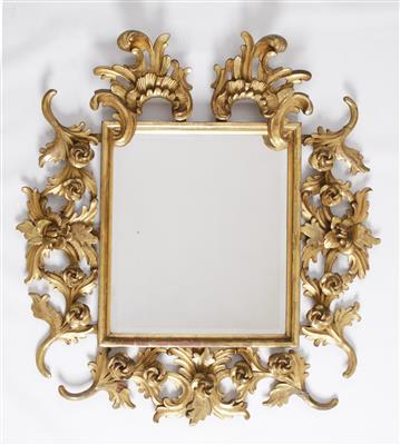 Spiegelrahmen im Barockstil unter Verwendung originaler Teile des 18. Jahrhunderts - Umění a starožitnosti