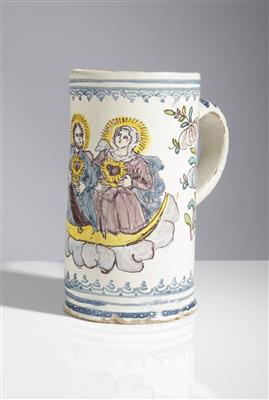 Walzenkrug "Herz Jesu und Mariä", Gmunden, Anfang 19. Jahrhundert - Kunst & Antiquitäten