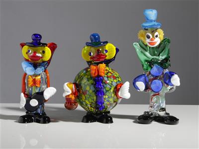 Drei Clowns, Murano, Italien, 20. Jahrhundert - Umění a starožitnosti