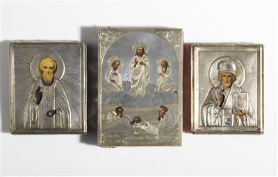Drei russische Ikonen, Anfang 20. Jahrhundert - Kunst, Antiquitäten & Weihnachtskrippen