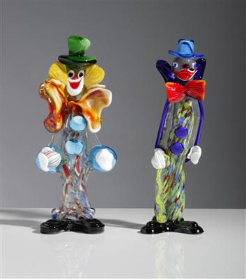 Zwei Clowns, Murano, Italien, 20. Jahrhundert - Arte e antiquariato