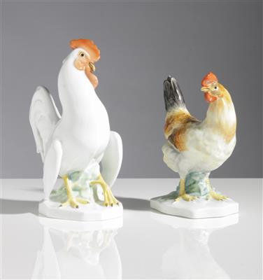 Zwei Hühner, Porzellanmanufaktur Herend, Ungarn, 2. Hälfte 20. Jahrhundert - Antiques and art