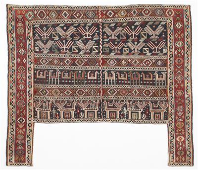 Azeri-Pferdedecke, ca. 102 x 120 cm, Südkaukasus, Ende 19. Jahrhundert - Antiques and art