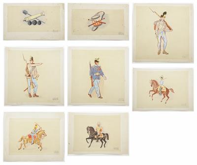 Acht Entwürfe für Wanddekorationen, Schleiss Gmunden, um 1950 - Paintings