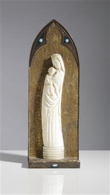 Kleiner Hausaltar - Madonna mit Christuskind, um 1900 - Antiquitäten & Möbel