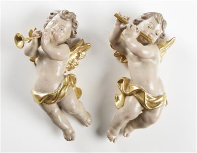 Paar fliegende Engel im Barockstil, 20. Jahrhundert - Antiquitäten & Möbel