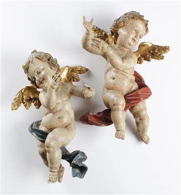 Paar fliegende Engel im Barockstil, 20. Jahrhundert - Antiquitäten & Möbel