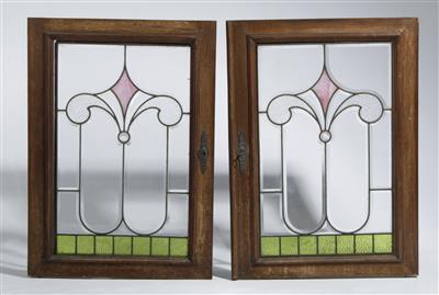 Paar Jugendstil Glasfenster, um 1910 - Arte e antiquariato