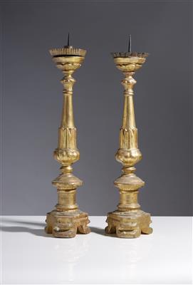 Paar kleine klassizistische Altarleuchter, Anfang 19. Jahrhundert - Arte e antiquariato