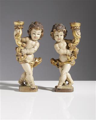 Paar Putten als Leuchter im Barockstil, 20. Jahrhundert - Arte e antiquariato