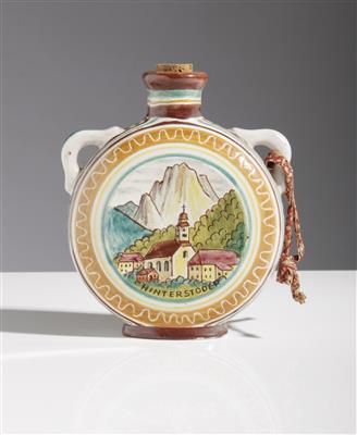 Plattflasche, Gmundner Keramik, Mitte 20. Jahrhundert - Arte e antiquariato