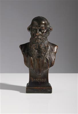 Portraitbüste des russischen Schriftstellers Tolstoi, Russland, 1. Hälfte 20. Jahrhundert - Arte e antiquariato